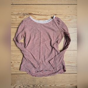 Old Navy Red White Striped Long Sleeve Tee XS